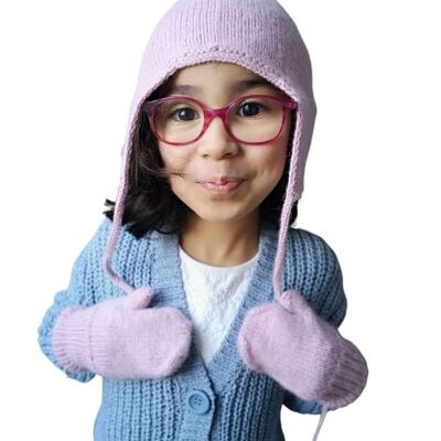 Cappello di alpaca peruviana per neonati/bambini rosa