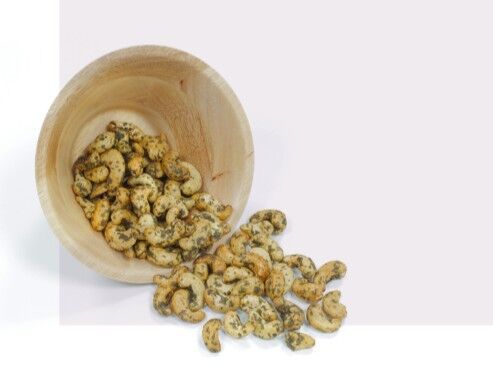 Anacardi tostati con aglio orsino e aglio biologico in polvere - cartone da 5 kg (sottovuoto)