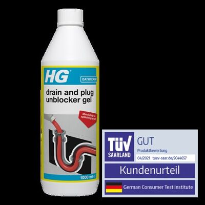 HG gel déboucheur vidange et bouchon 1L