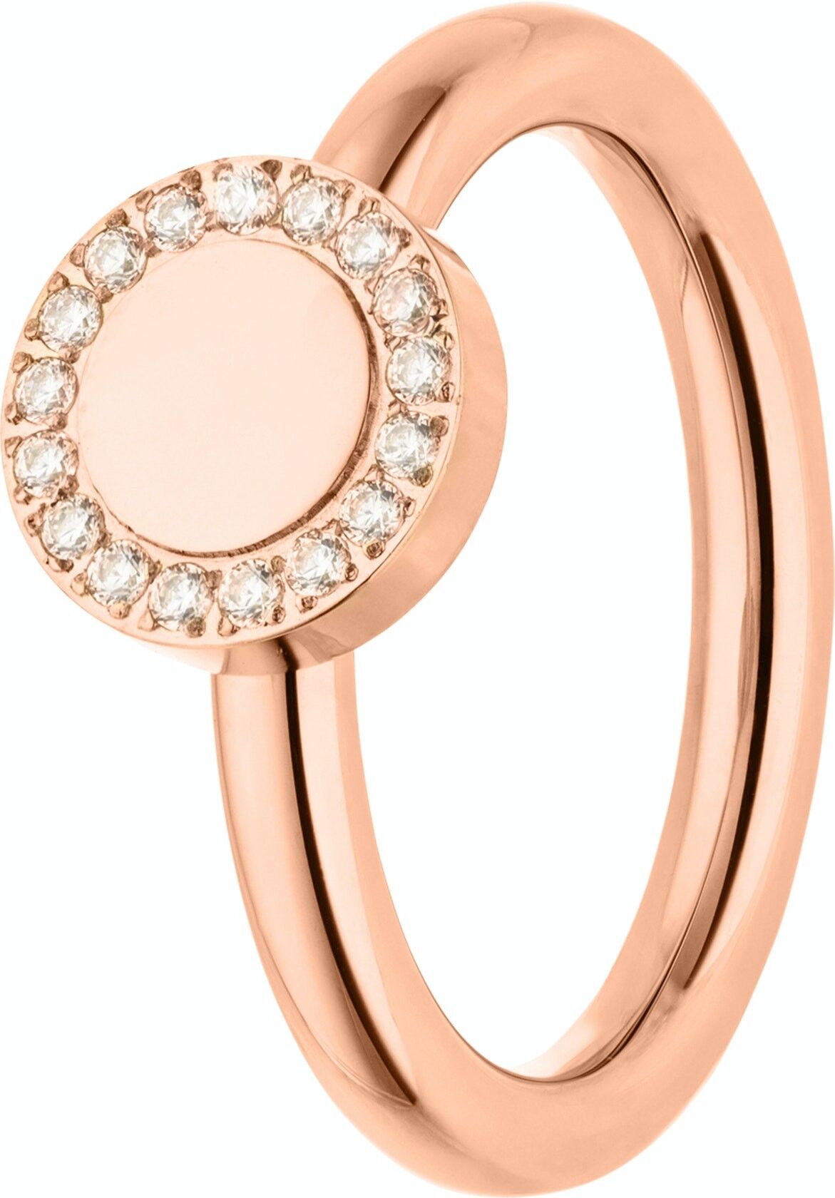 Ghirlanda ad anello incastonata con pietre bianche rosé all'interno