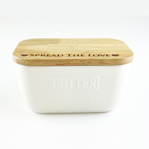 White Butter Dish - Spread The Love