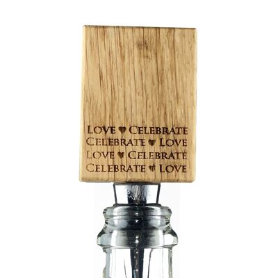 Tappo per bottiglia di quercia - Love & Celebrate