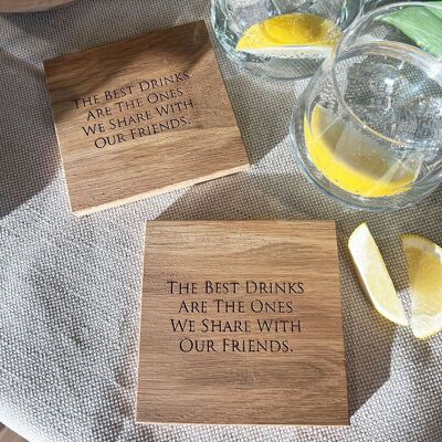 2 Oak Coasters - Friends