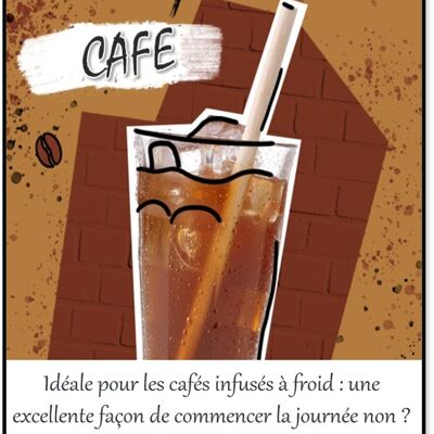 CAFE boîte de 200 pailles comestibles aromatisées