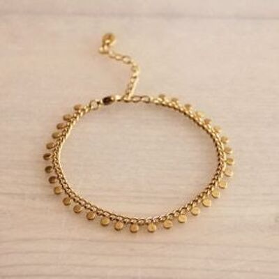 Bracelet chaîne en acier avec pièces - or