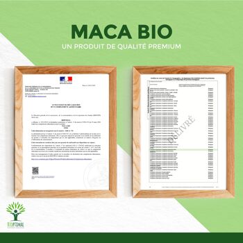 Maca Bio - Complément alimentaire - Énergie Aphrodisiaque Fertilité - 100% Racine de maca en poudre - Origine Pérou - Conditionné en France - Certifié Ecocert - Vegan - gélules 8