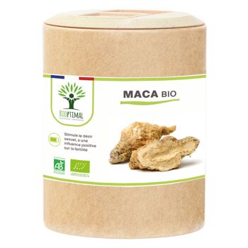 Maca Bio - Complément alimentaire - Énergie Aphrodisiaque Fertilité - 100% Racine de maca en poudre - Origine Pérou - Conditionné en France - Certifié Ecocert - Vegan - gélules 12