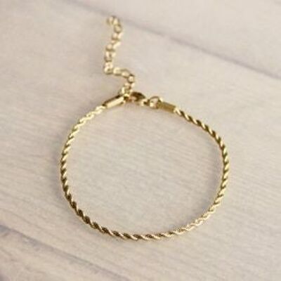 Armband „Twisted“ aus Stahl klein – gold