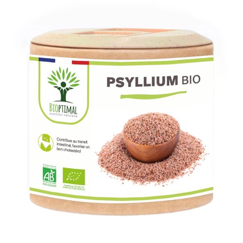 Psyllium Blond Bio - Complément alimentaire - Téguments - Digestion Transit Cholestérol - 320 mg de Poudre/Gélule - Fabriqué en France - Vegan - gélules