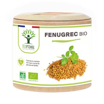 Organic Fenugreek - Food supplement - Appetite Lactation Blood sugar Cholesterol - Made in France - capsules