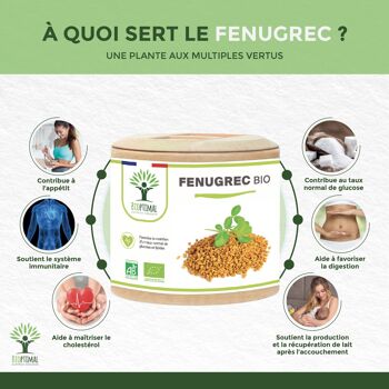 Fenugrec Bio - Complément alimentaire - Appétit Lactation Glycémie Cholestérol - Fabriqué en France - gélules 2