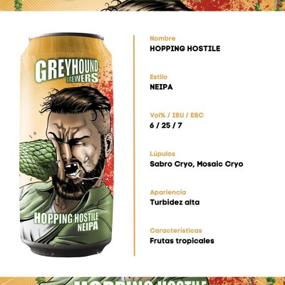 Bière Neipa "Hopping Hostile" 44 cl.