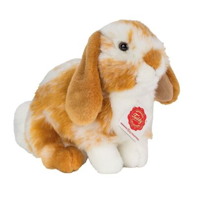 Lapin assis marron clair/blanc tacheté 20 cm - peluche - peluche