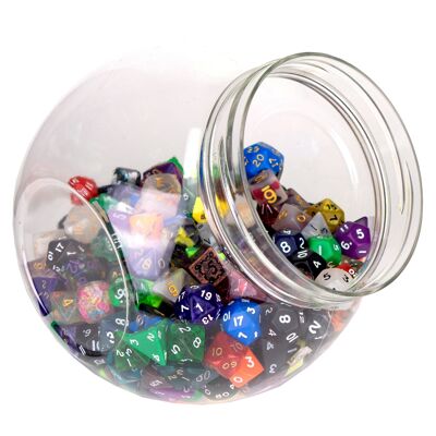 Point of Sale picking jar - including 1kg+ mixed poly dice