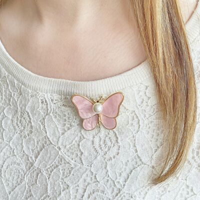 Spilla Farfalla Perla Pin