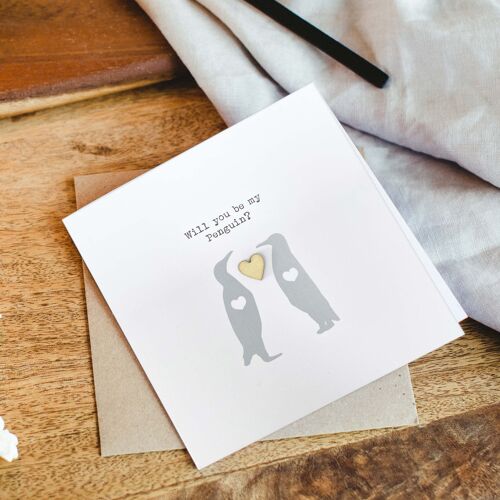 Will You Be My Penguin Valentines Card