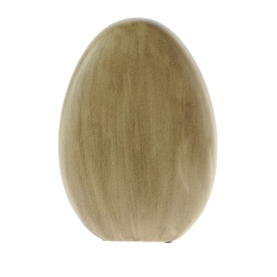 Ceramic egg to stand flat, 18 x 8.5 x 26 cm, brown, 779923