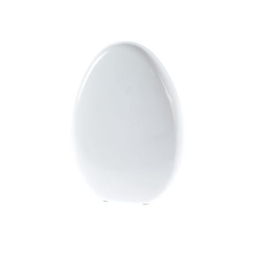 Keramik-Ei zum Stellen flach, 14 x 6 x 20 cm, weiß, 779893