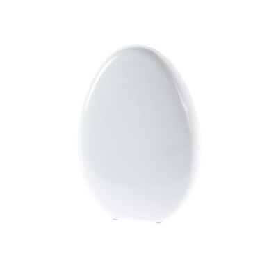 Uovo in ceramica da appoggiare piatto, 14 x 6 x 20 cm, bianco, 779893