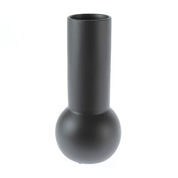 Vase boule en céramique avec col, 14 x 14 x 32 cm, noir, 779619 1
