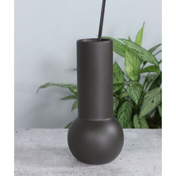 Vase boule en céramique avec col, 14 x 14 x 32 cm, noir, 779619 2