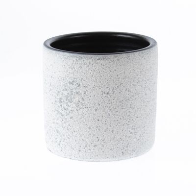 Keramik-Übertopf Skandic, 23 x 23 x 22 cm, weiß/schwarz, 779060