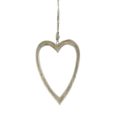 Mango wood heart to hang, 14 x 2 x 20cm, natural, 778728