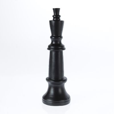Re degli scacchi in ceramica, 13 x 13 x 45 cm, nero opaco, 778063