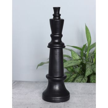 Pièce d'échecs en céramique roi, 13 x 13 x 45 cm, noir mat, 778063 2
