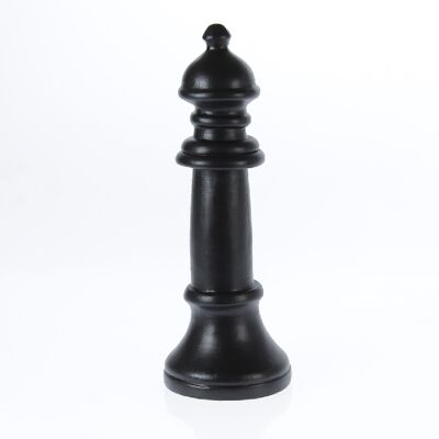 Regina degli scacchi in ceramica, 12 x 12 x 40 cm, nero opaco, 778056