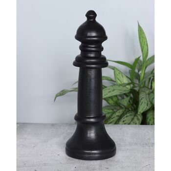 Pièce d'échecs en céramique reine, 12 x 12 x 40 cm, noir mat, 778056 2