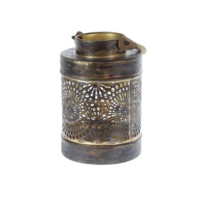 Metal lantern with gradient, Ø 16 x 22cm, antique gold, 777868