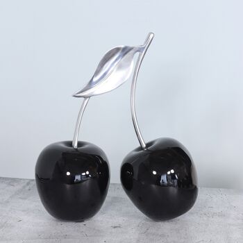 Duo de cerises en aluminium, 33 x 16 x 41cm, noir/argent, 776533 2