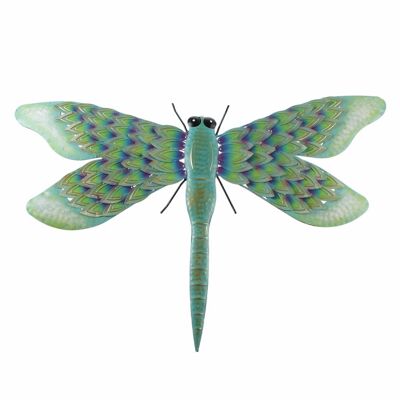 Metal wall hanger dragonfly, 68.5 x 3 x 43 cm, colorful, 776267