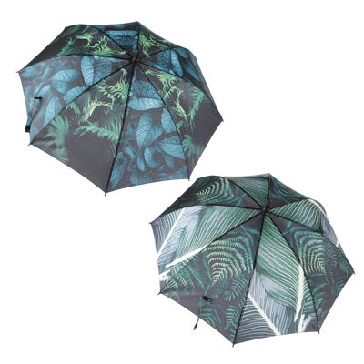 Metal umbrella BOTANIC, 2 assorted, Ø 105 x 88 cm, green/black, 776120