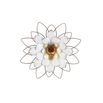 Fleur en métal à suspendre, Ø 24 x 4 cm, blanc/or, 775819