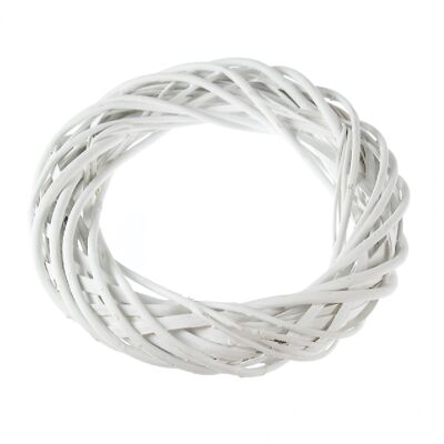 Willow wreath round, Ø 30 x 5.5 cm, white, 775796