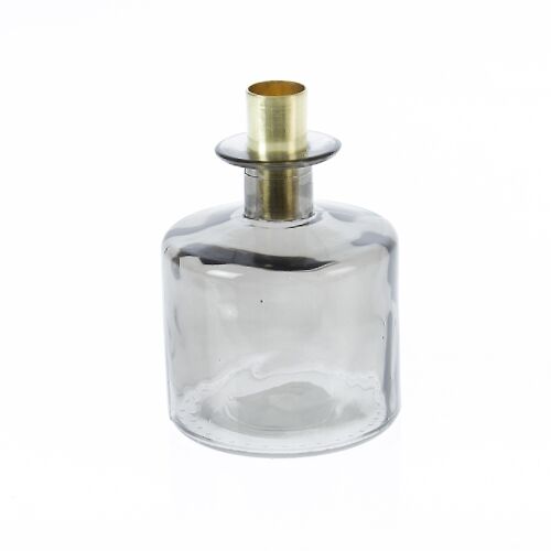 Glas-Kerzenhalter Flasche, Ø 9,5 x 11,5 cm, schwarz, 775079