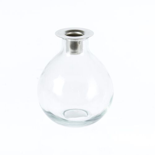 Glas-Kerzenhalter bauchig, Ø 10 x 12 cm, klar, 775017