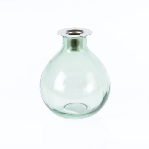 Glas-Kerzenhalter bauchig, Ø 10 x 12 cm, grün, 775000