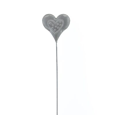 Tapón metálico corazón, 5,5 x 1 x 31 cm, gris, 774386