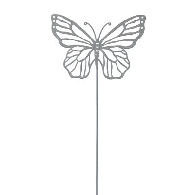 Metal plug butterfly, 15 x 0.2 x 62 cm, gray, 774317