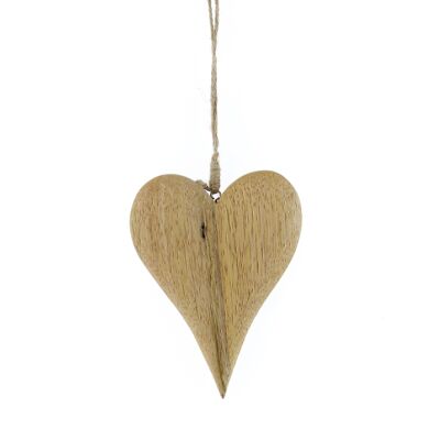 Wooden hanger heart, 10.5 x 2 x 14 cm, brown, 774058