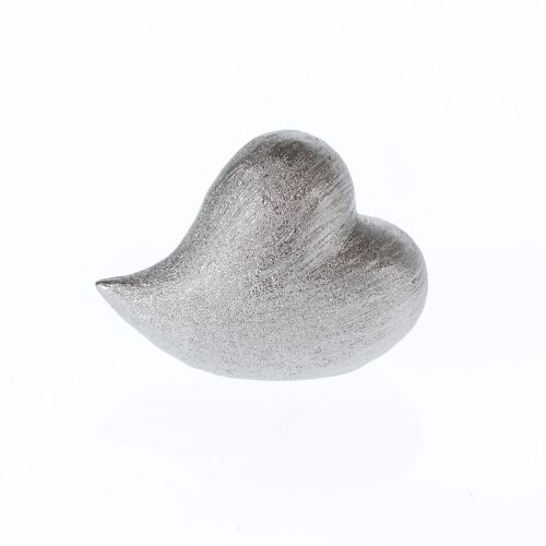 Keramik-Herz zum Stellen, 13,5 x 6 x 10 cm, silber, 773747
