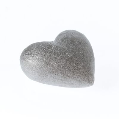 Keramik-Herz zum Legen, 12,7 x 7 x 11,5 cm, silber, 773709
