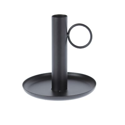 Metal candlestick handle, Ø 12 x 12 cm, black, 773662