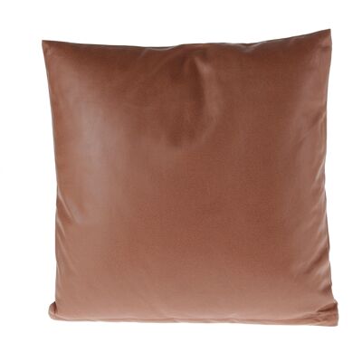 Faux leather cushion, 45 x 10 x 45 cm, brown, 773426