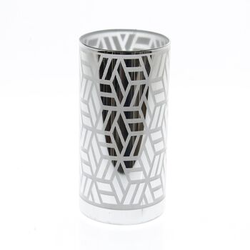 Cylindre de verre à motifs LED, 10 x 10 x 20 cm, argent, 773181 1