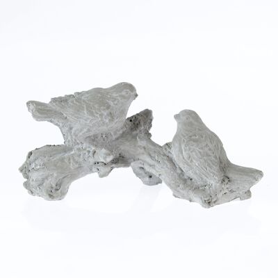 Cement birds on trunk, 20 x 8 x 10 cm, grey, 772504