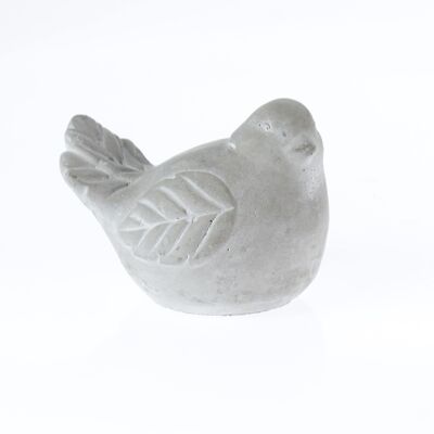 Oiseau en ciment à poser, 15 x 11 x 11 cm, gris, 772450